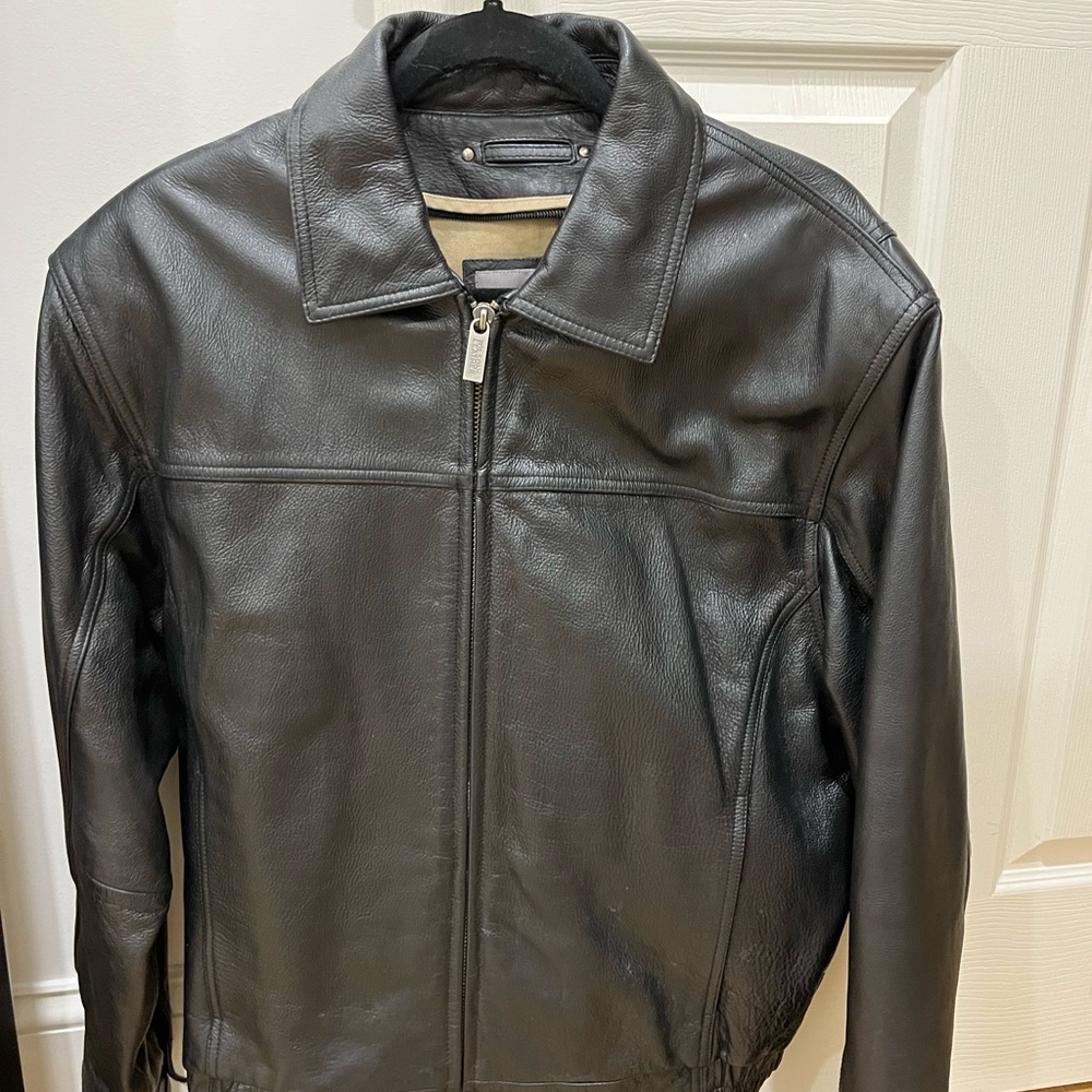 Wilsons Leather Black Lightweight Zip-Up Jacket